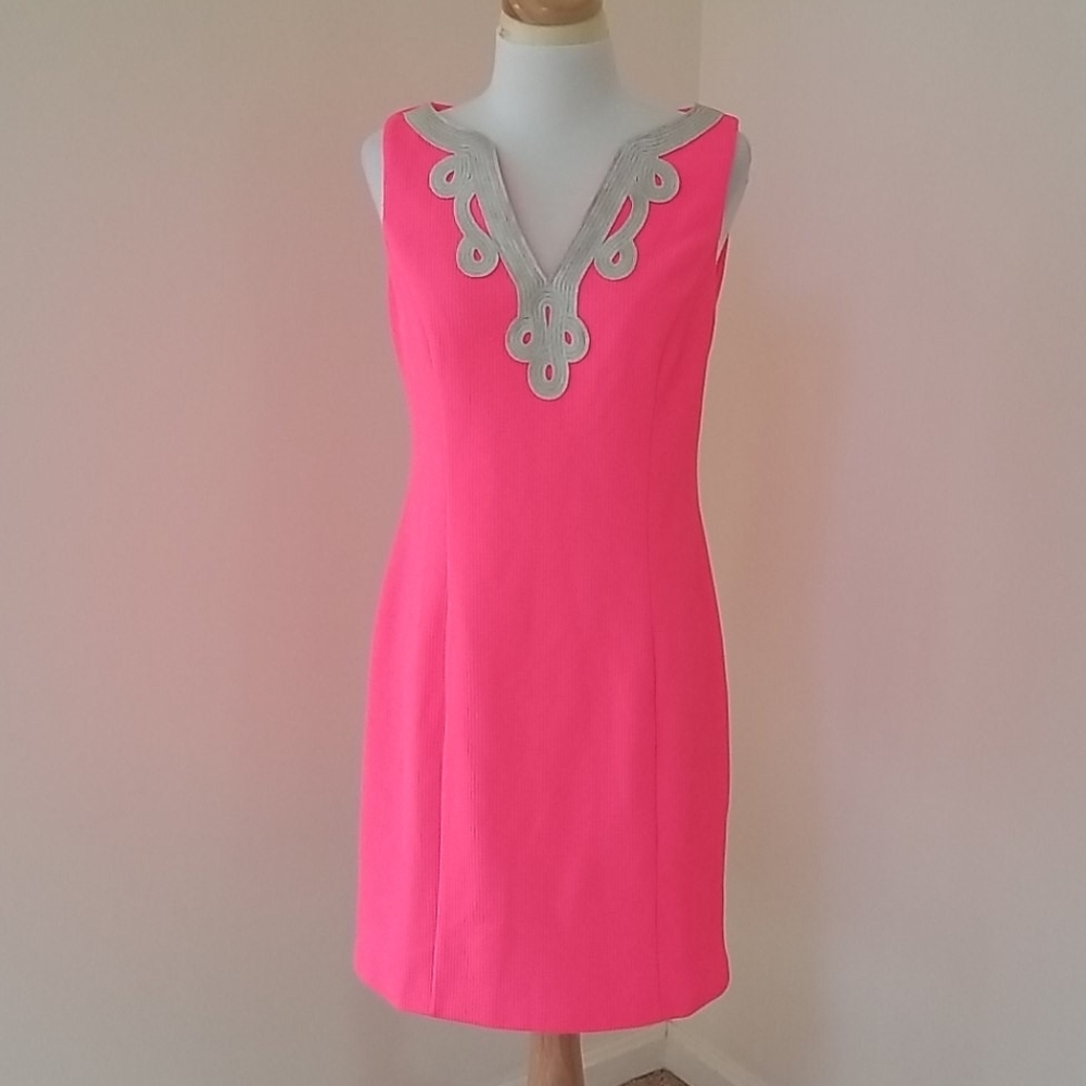 VINCE CAMUTO size 6 neon pink sleeveless dress